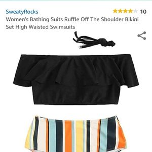 Off the shoulder swim TOP ONLY, never worn